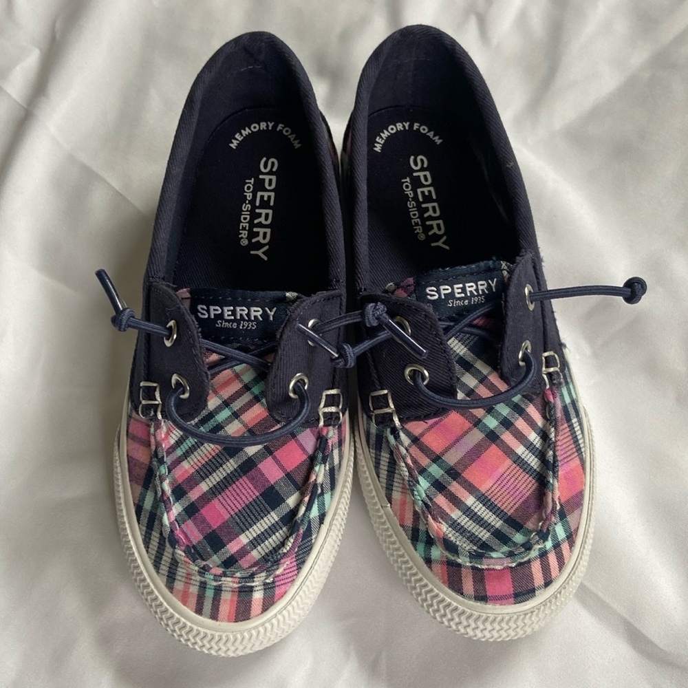 Girl’s TOP-SIDER SPERRY boat shoes • LOUNGE AWAY JR PLAID